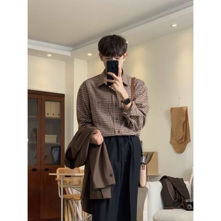 Plaid Casual Shirt Men's Spring And Autumn Long-Sleeved Shirt