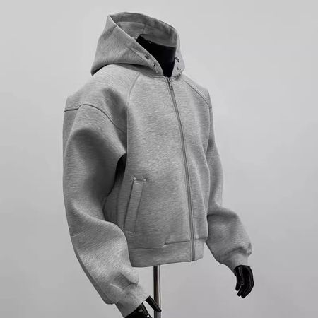 Men's High-end Silhouette Cardigan Sweatshirt Retro Hooded Jacket